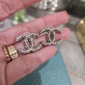 Chanel pierced vintage CC earrings